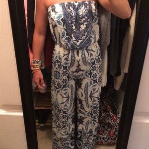 Floral Jumpsuit Elastic Strechy Material